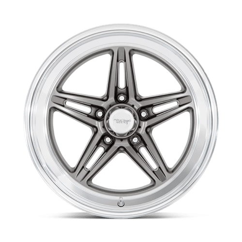 18X8 American Racing Vintage VN514 GROOVE 5X5.0 0MM ANTHRACITE WITH DIAMOND CUT LIP