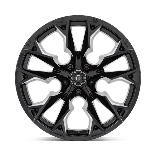 22X12 Fuel 1PC D803 FLAME 5X5.5 -44MM GLOSS BLACK MILLED