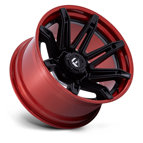 20X10 Fuel 1PC FC401 BRAWL 8X6.5 -18MM MATTE BLACK WITH CANDY RED LIP