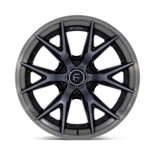 20X10 Fuel 1PC FC402 CATALYST 6X135 -18MM GLOSS BLACK WITH BRUSHED GRAY TINT FACE & LIP