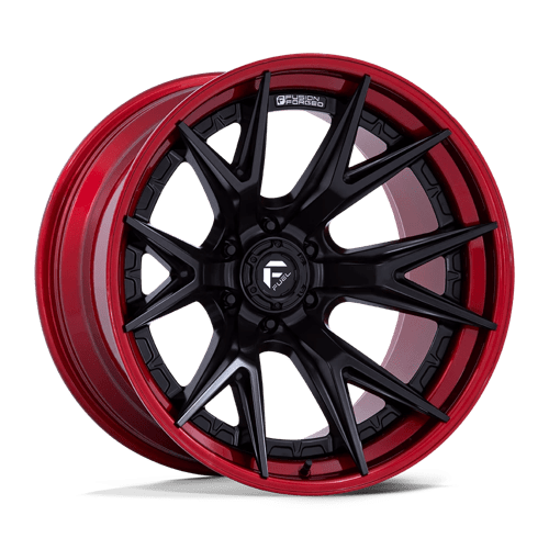 20X10 Fuel 1PC FC402 CATALYST 6X135 -18MM MATTE BLACK WITH CANDY RED LIP