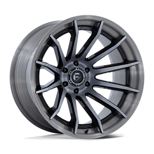 20X10 Fuel 1PC FC403 BURN 6X5.5 -18MM GLOSS BLACK WITH BRUSHED GRAY TINT FACE & LIP
