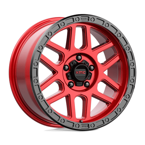 17X8.5 KMC KM544 MESA 5X5.0 0MM CANDY RED WITH BLACK LIP