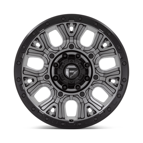 20X9 Fuel 1PC D825 TRACTION 8X170 1MM MATTE GUNMETAL WITH BLACK RING