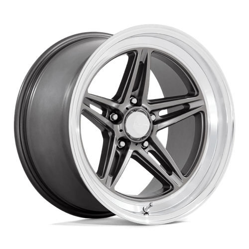 18X7 American Racing Vintage VN514 GROOVE 5X4.5 0MM ANTHRACITE WITH DIAMOND CUT LIP