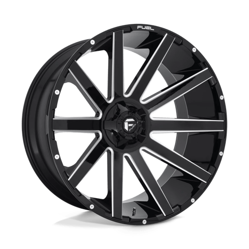 26X12 Fuel 1PC D615 CONTRA 6X135/5.5 -44MM GLOSS BLACK MILLED