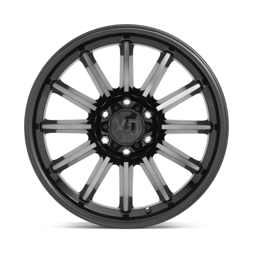 20X10 XD XD855 LUXE 5X5.0 -18MM GLOSS BLACK MACHINED WITH GRAY TINT