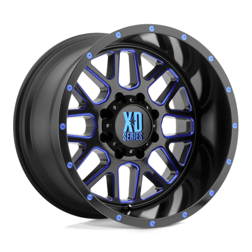 20X9 XD XD820 GRENADE 5X5.0 0MM SATIN  BLACK MILLED WITH BLUE CLEAR COAT