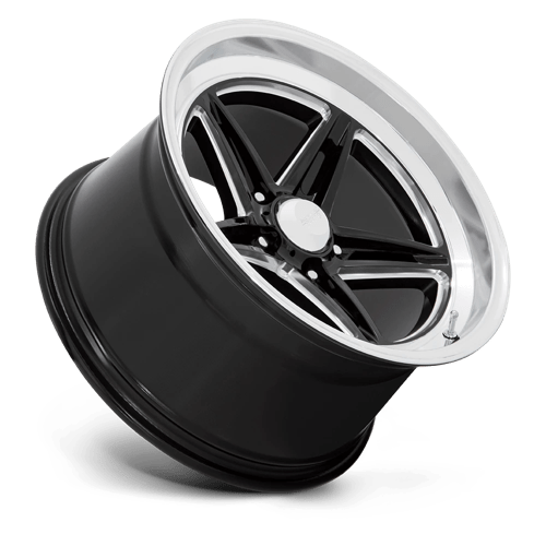 18X7 American Racing Vintage VN514 GROOVE 5X4.5 0MM GLOSS BLACK MILLED WITH DIAMOND CUT LIP