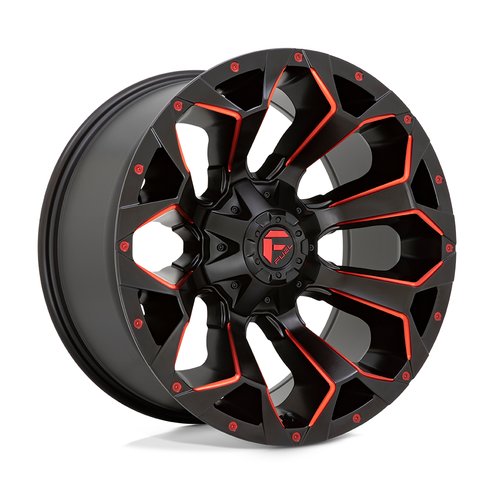 20X10 Fuel 1PC D787 ASSAULT 5X5.5/150 -18MM MATTE BLACK RED MILLED