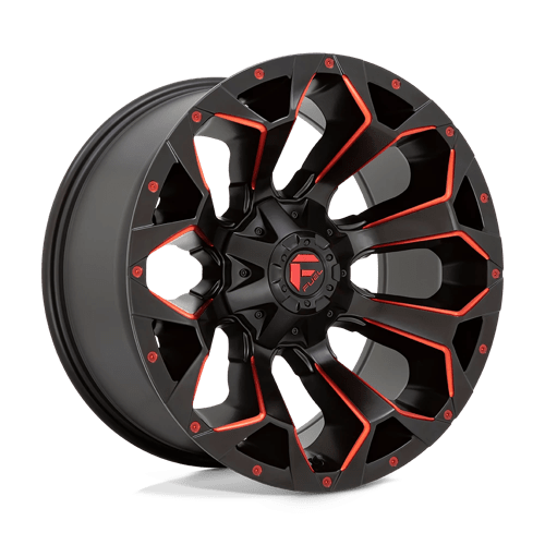 20X9 Fuel 1PC D787 ASSAULT 5X4.5/5.0 1MM MATTE BLACK RED MILLED