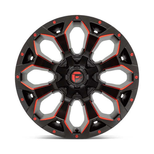 20X10 Fuel 1PC D787 ASSAULT 5X5.5/150 -18MM MATTE BLACK RED MILLED