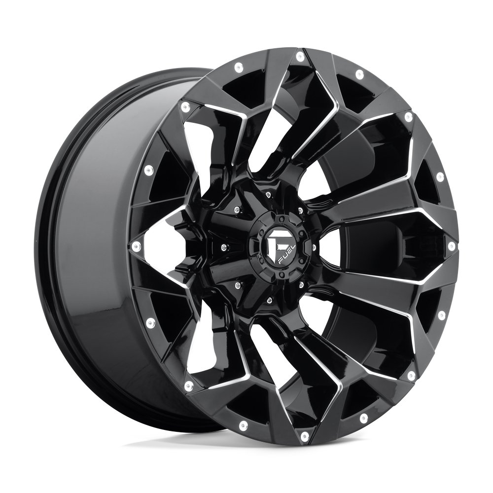 20X9 Fuel 1PC D576 ASSAULT 6X135/5.5 1MM GLOSS BLACK MILLED