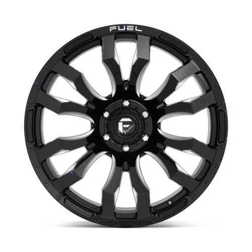 20X8.25 Fuel 1PC D673 BLITZ 8X6.5 -240MM GLOSS BLACK MILLED