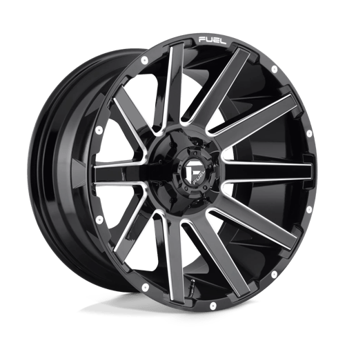 20X9 Fuel 1PC D615 CONTRA 5X5.0/5.5 20MM GLOSS BLACK MILLED