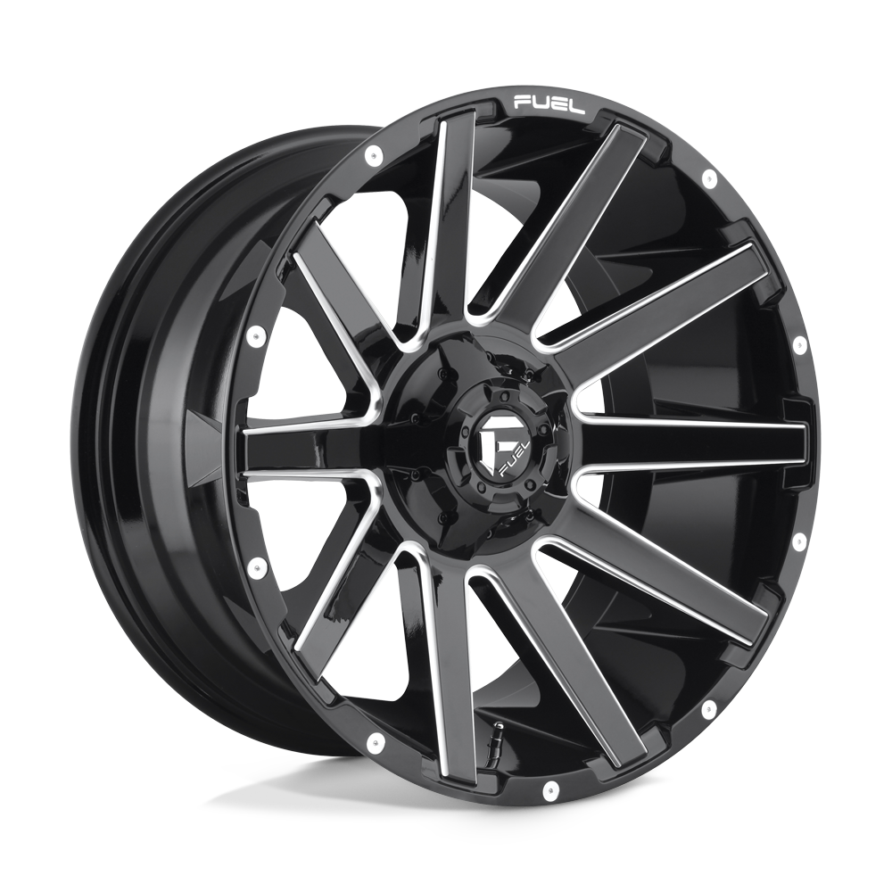 20X9 Fuel 1PC D615 CONTRA 5X5.0/5.5 20MM GLOSS BLACK MILLED