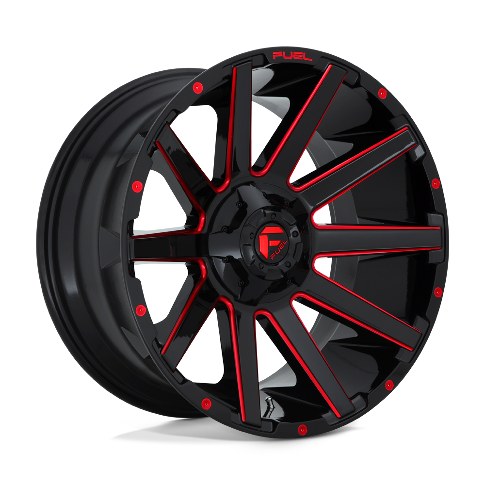 20X9 Fuel 1PC D643 CONTRA 8X170 20MM GLOSS BLACK RED TINTED CLEAR