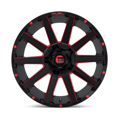 20X9 Fuel 1PC D643 CONTRA 8X170 20MM GLOSS BLACK RED TINTED CLEAR