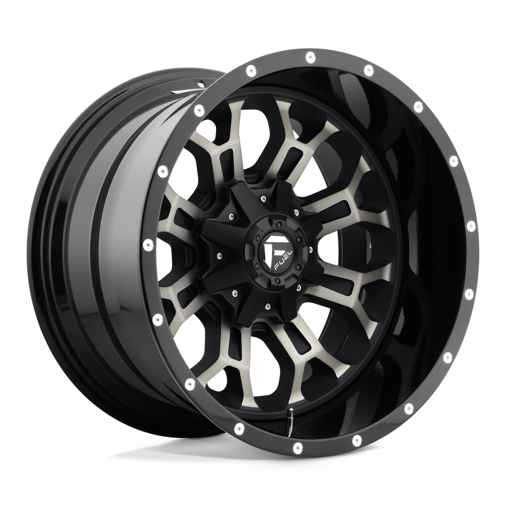 20X10 Fuel 1PC D561 CRUSH 8X6.5 -18MM GLOSS MACHINED DOUBLE DARK TINT