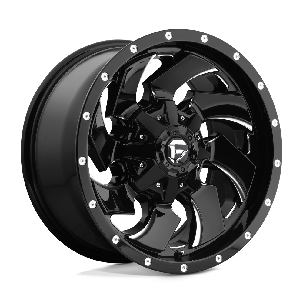 18X9 Fuel 1PC D574 CLEAVER 8X180 20MM GLOSS BLACK MILLED