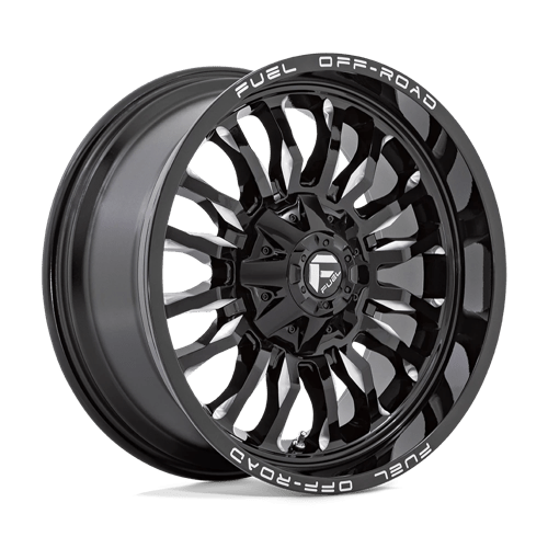 22X12 Fuel 1PC D795 ARC 8X180 -44MM GLOSS BLACK MILLED