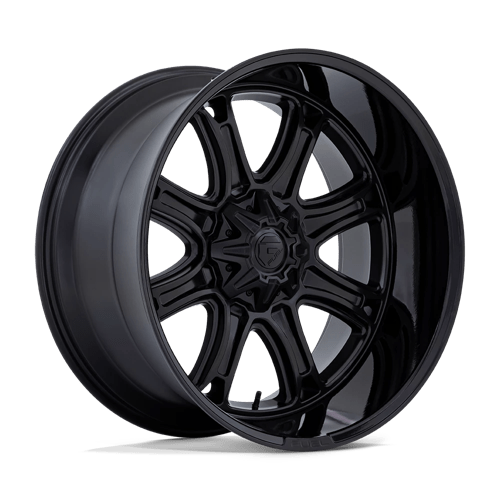 20X10 Fuel 1PC DARKSTAR 8X180 -18MM MATTE BLACK WITH GLOSS BLACK LIP