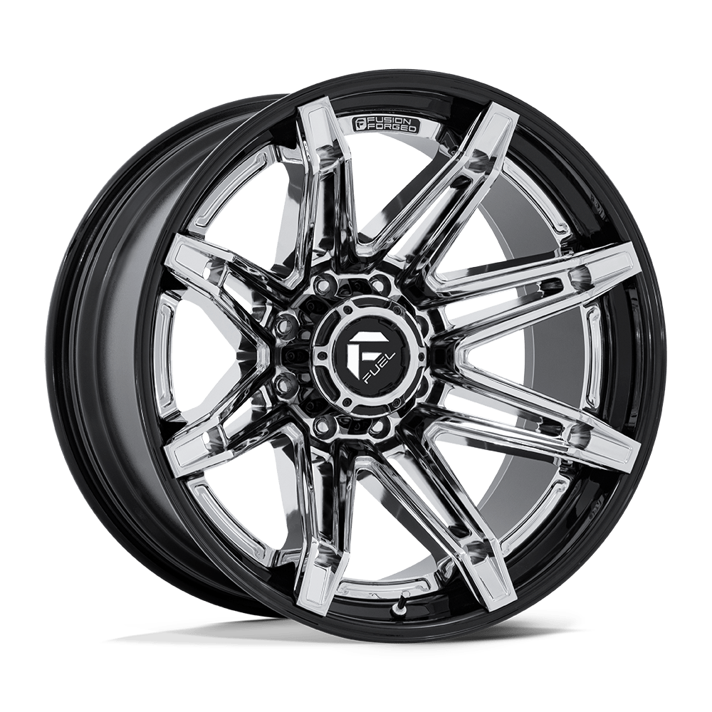 20X10 Fuel 1PC FC401 BRAWL 8X170 -18MM CHROME WITH GLOSS BLACK LIP