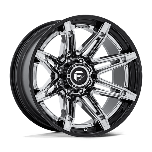 20X10 Fuel 1PC FC401 BRAWL 8X170 -18MM CHROME WITH GLOSS BLACK LIP