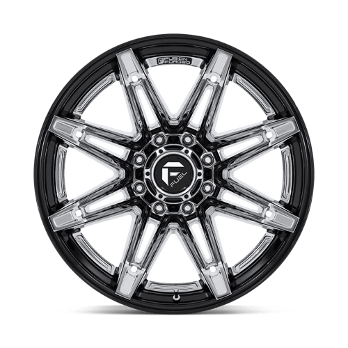 22X12 Fuel 1PC FC401 BRAWL 8X180 -44MM CHROME WITH GLOSS BLACK LIP