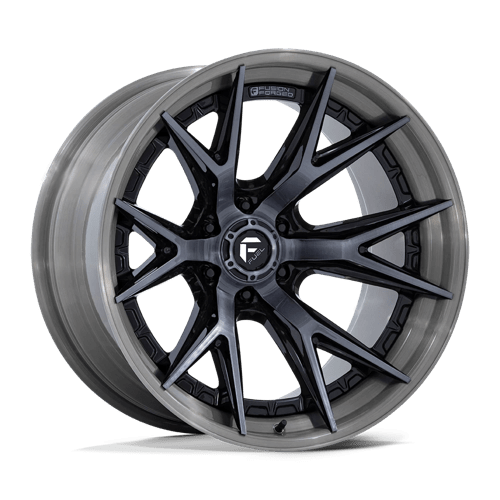 20X10 Fuel 1PC FC402 CATALYST 6X135 -18MM GLOSS BLACK WITH BRUSHED GRAY TINT FACE & LIP