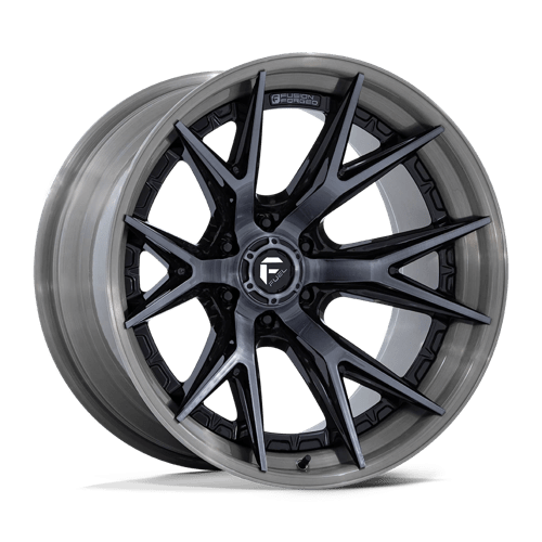 20X9 Fuel 1PC FC402 CATALYST 6X135 1MM GLOSS BLACK WITH BRUSHED GRAY TINT FACE & LIP