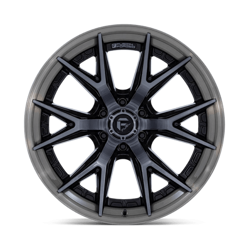 20X9 Fuel 1PC FC402 CATALYST 6X135 1MM GLOSS BLACK WITH BRUSHED GRAY TINT FACE & LIP