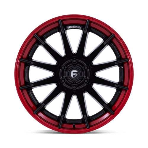 22X12 Fuel 1PC FC403 BURN 5X5.0 -44MM MATTE BLACK WITH CANDY RED LIP