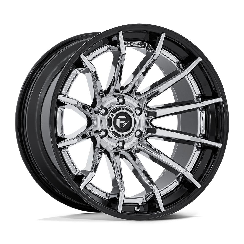 20X10 Fuel 1PC FC403 BURN 5X5.0 -18MM CHROME WITH GLOSS BLACK LIP