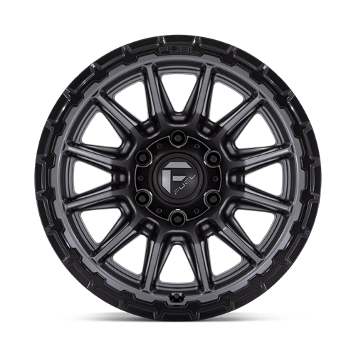 17X9 Fuel 1PC FC866 PISTON 5X5.0 -12MM MATTE GUNMETAL W/ GLOSS BLACK LIP