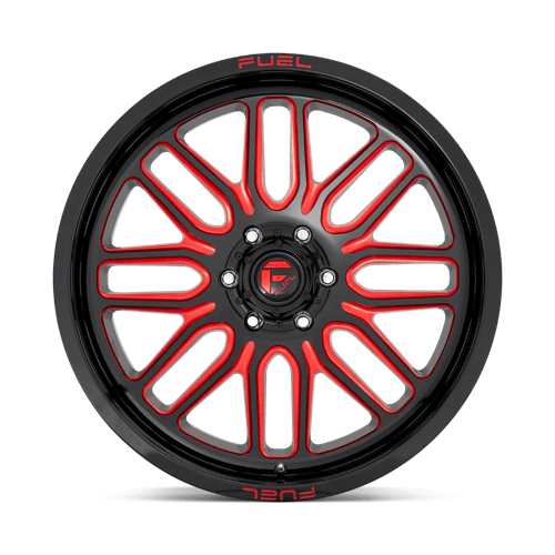 22X12 Fuel 1PC D663 IGNITE 8X6.5 -43MM GLOSS BLACK RED TINTED CLEAR