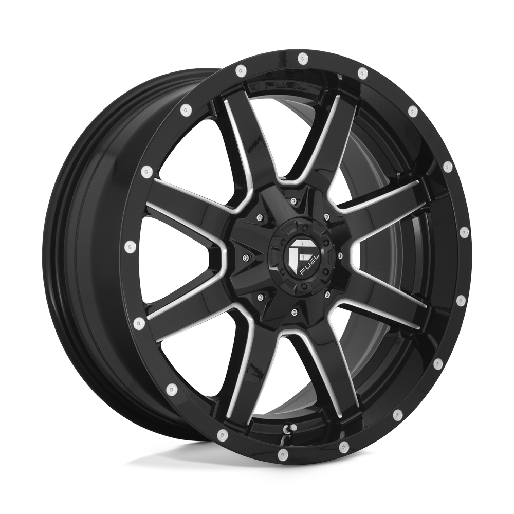 20X9 Fuel 1PC D610 MAVERICK 8X6.5 20MM GLOSS BLACK MILLED