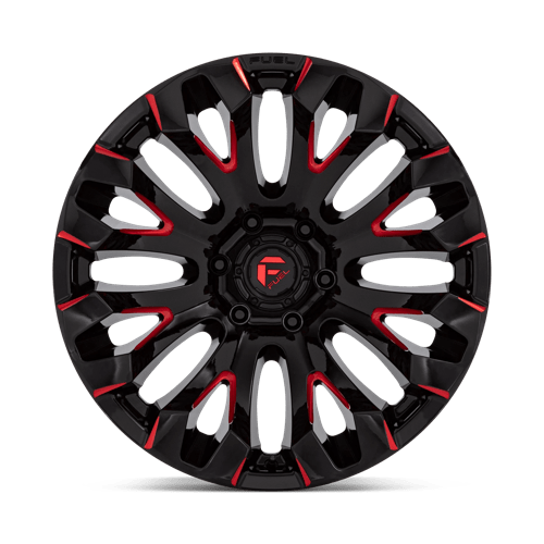 20X9 Fuel 1PC D829 QUAKE 5X150 1MM GLOSS BLACK MILLED RED TINT