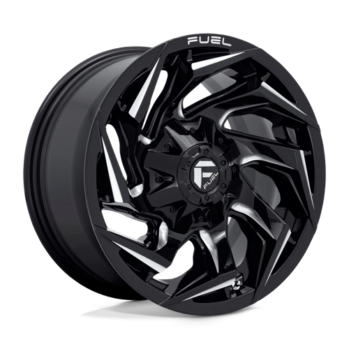 22X12 Fuel 1PC D753 REACTION 5X5.5/150 -44MM GLOSS BLACK MILLED