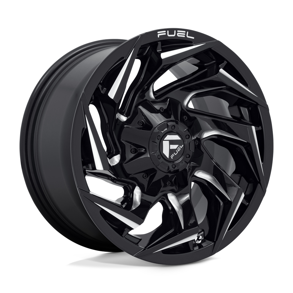 22X12 Fuel 1PC D753 REACTION 5X5.5/150 -44MM GLOSS BLACK MILLED