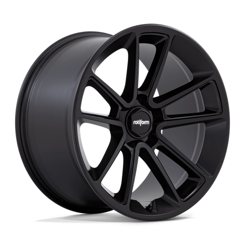 22X10 Rotiform R194 BTL 5X120 30MM MATTE BLACK WITH BLACK CAP AND INSIDE SPOKE DETAILS