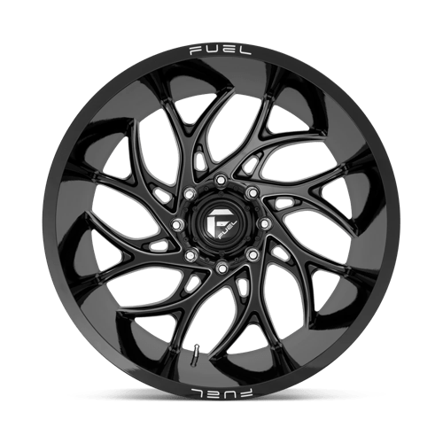 20X8.25 Fuel 1PC D741 RUNNER 8X210 -221MM GLOSS BLACK MILLED