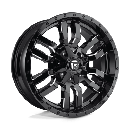 22X10 Fuel 1PC D595 SLEDGE 8X180 -18MM GLOSS BLACK MILLED