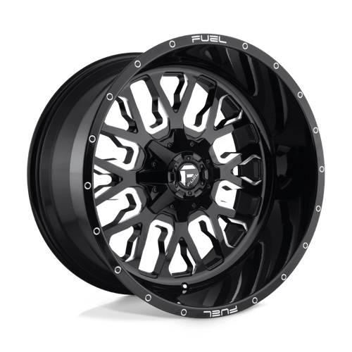 20X9 Fuel 1PC D611 STROKE 8X6.5 1MM GLOSS BLACK MILLED