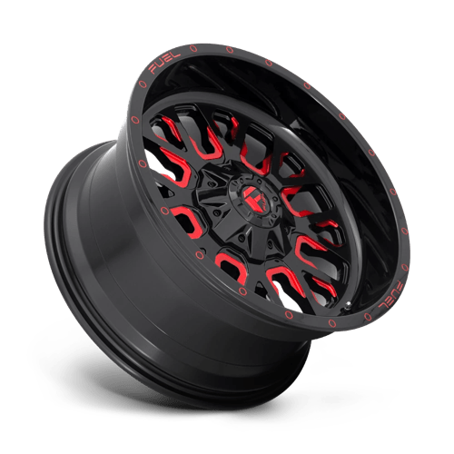 22X10 Fuel 1PC D612 STROKE 6X135/5.5 10MM GLOSS BLACK RED TINTED CLEAR