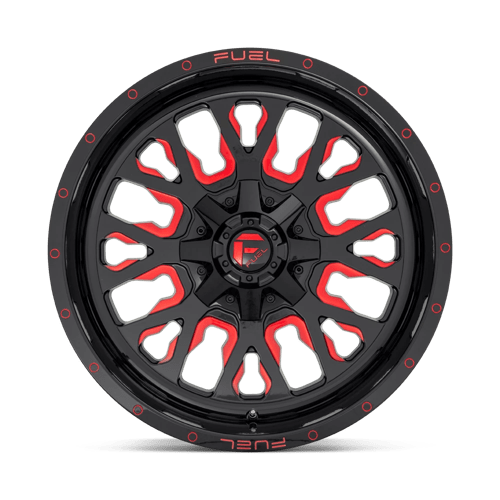 22X10 Fuel 1PC D612 STROKE 6X135/5.5 10MM GLOSS BLACK RED TINTED CLEAR