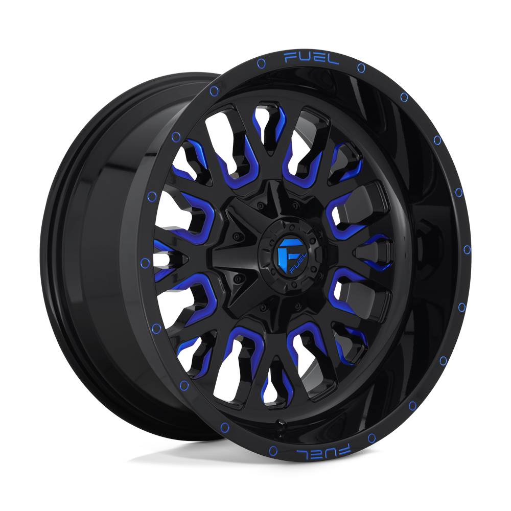 18X9 Fuel 1PC D645 STROKE 6X135/5.5 -12MM GLOSS BLACK BLUE TINTED CLEAR