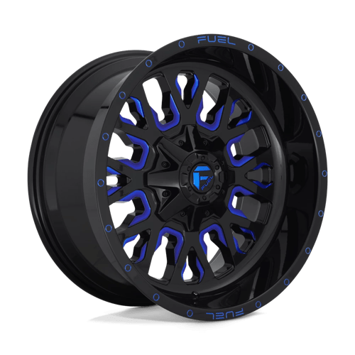 18X9 Fuel 1PC D645 STROKE 6X135/5.5 -12MM GLOSS BLACK BLUE TINTED CLEAR