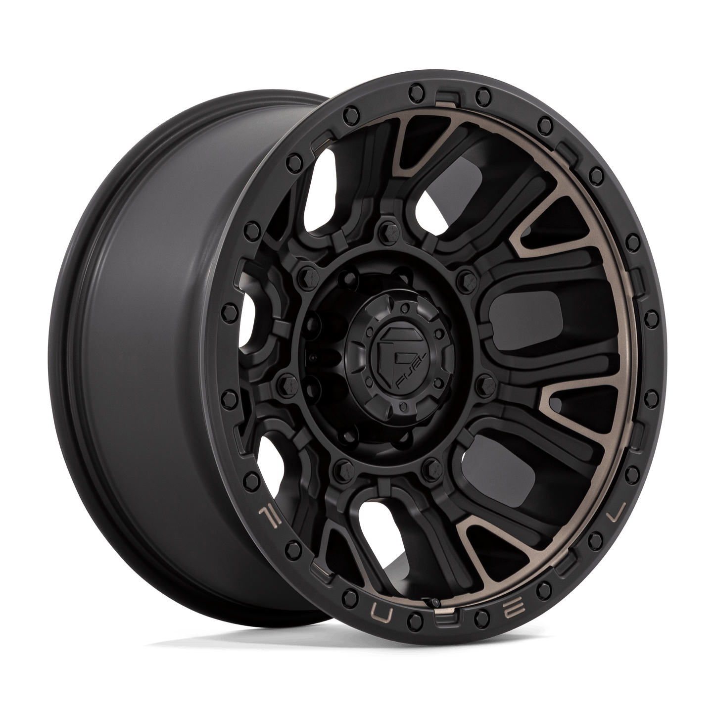 20X10 Fuel 1PC D824 TRACTION 8X170 -18MM MATTE BLACK WITH DOUBLE DARK TINT