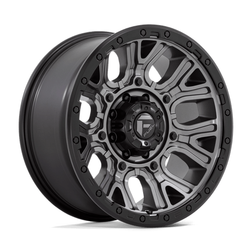 20X9 Fuel 1PC D825 TRACTION 8X170 1MM MATTE GUNMETAL WITH BLACK RING